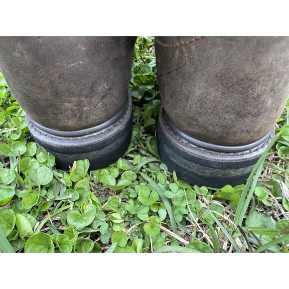 Men's Brazos Brown Leather Round Toe Safety Toe Work Boots Size 9 B9703 - Picture 6 of 16